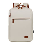 Laptop Backpack with Padded 15-Inch Compartment and Faux Leather Details