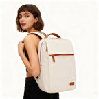 Laptop Backpack with Padded 15-Inch Compartment and Faux Leather Details
