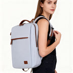 Laptop Backpack with Padded 15-Inch Compartment and Faux Leather Details