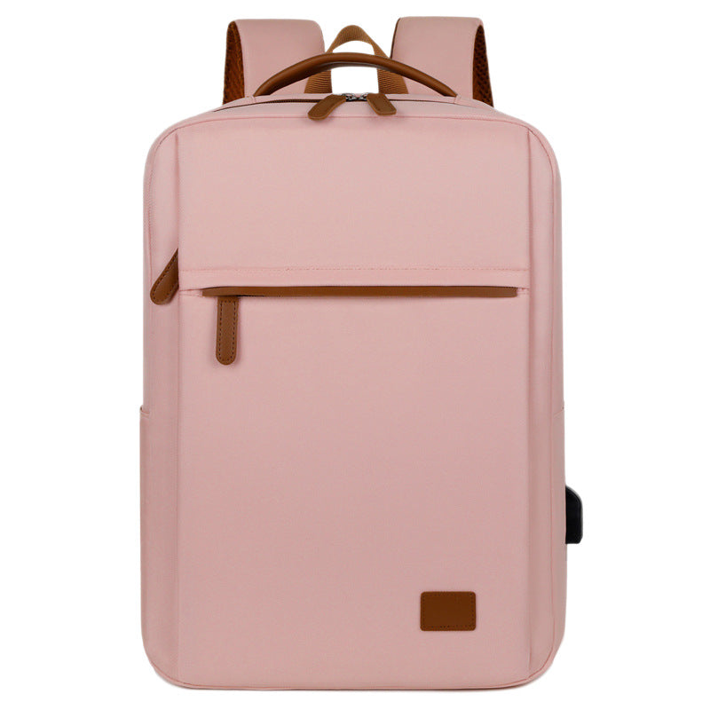 Laptop Backpack with Padded 15-Inch Compartment and Faux Leather Details