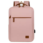 Laptop Backpack with Padded 15-Inch Compartment and Faux Leather Details