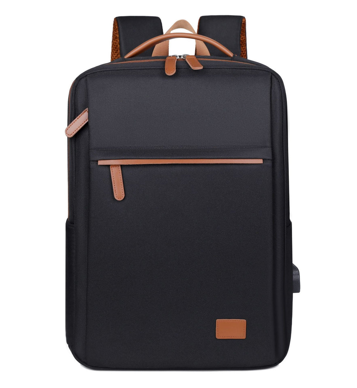Laptop Backpack with Padded 15-Inch Compartment and Faux Leather Details