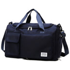 Large-Capacity Nylon Travel Bag with Shoe Compartment for Men and Women