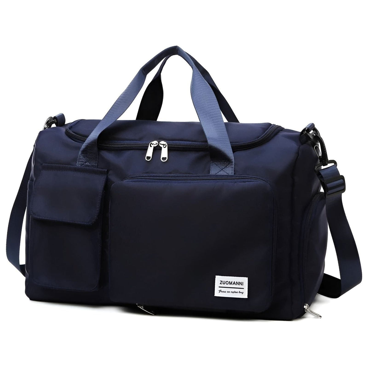 Large-Capacity Nylon Travel Bag with Shoe Compartment for Men and Women