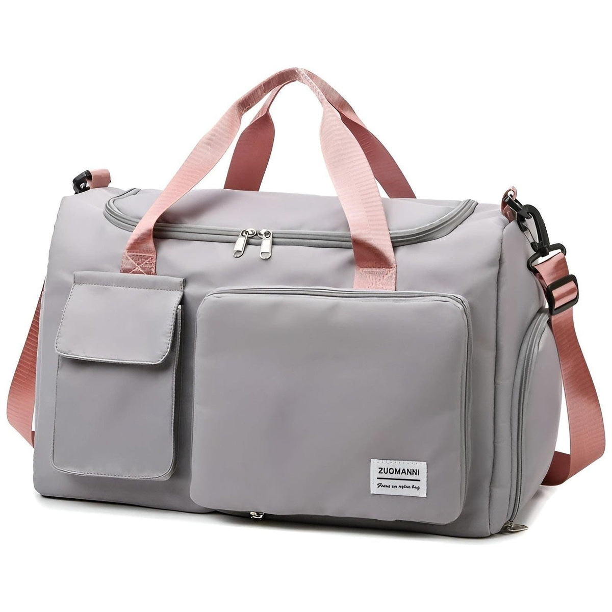 Large-Capacity Nylon Travel Bag with Shoe Compartment for Men and Women
