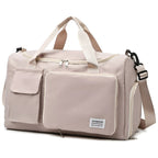Large-Capacity Nylon Travel Bag with Shoe Compartment for Men and Women