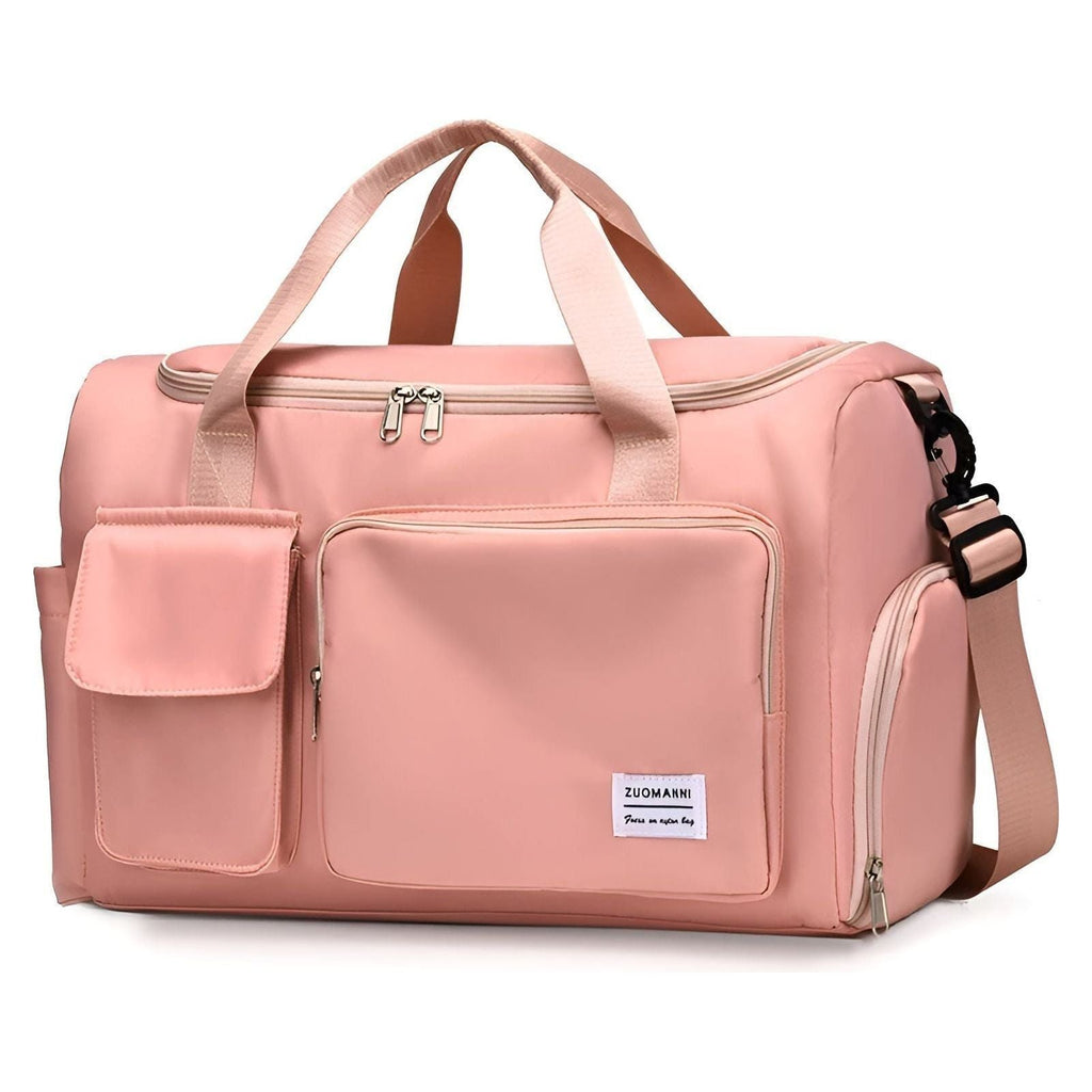 Large-Capacity Nylon Travel Bag with Shoe Compartment for Men and Women