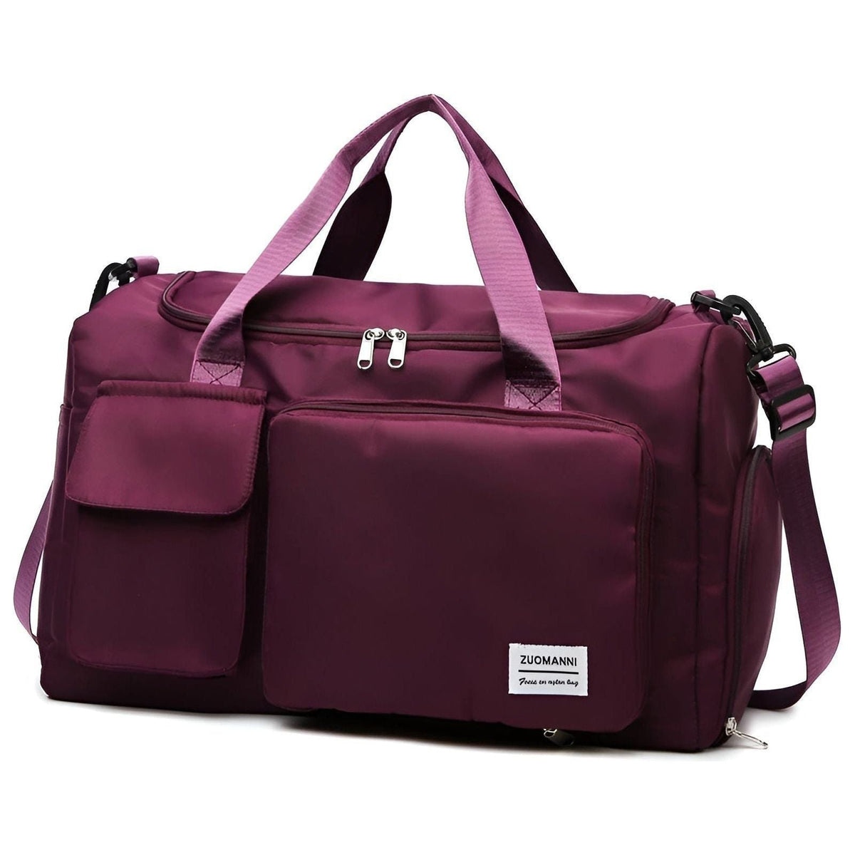 Large-Capacity Nylon Travel Bag with Shoe Compartment for Men and Women