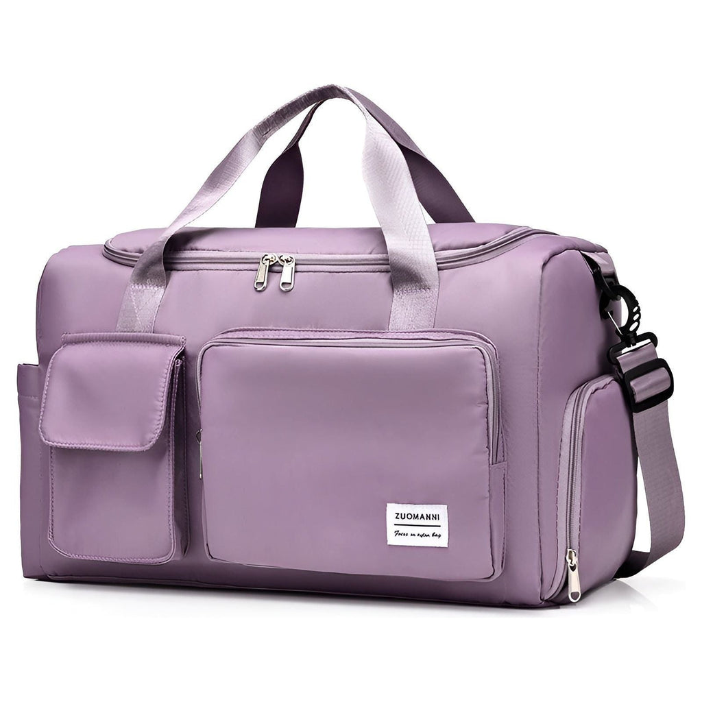 Large-Capacity Nylon Travel Bag with Shoe Compartment for Men and Women
