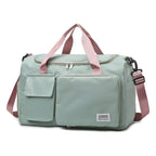 Large-Capacity Nylon Travel Bag with Shoe Compartment for Men and Women