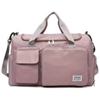 Large-Capacity Nylon Travel Bag with Shoe Compartment for Men and Women