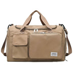 Large-Capacity Nylon Travel Bag with Shoe Compartment for Men and Women