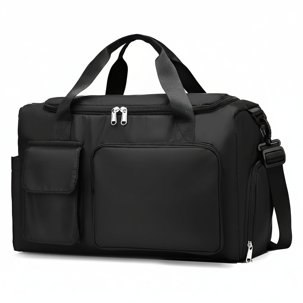Large-Capacity Nylon Travel Bag with Shoe Compartment for Men and Women