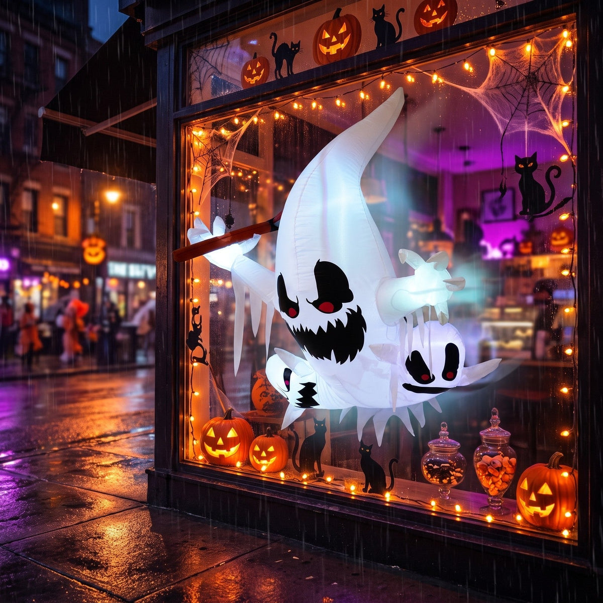 Large Halloween Inflatable Ghost Window Decoration 120cm