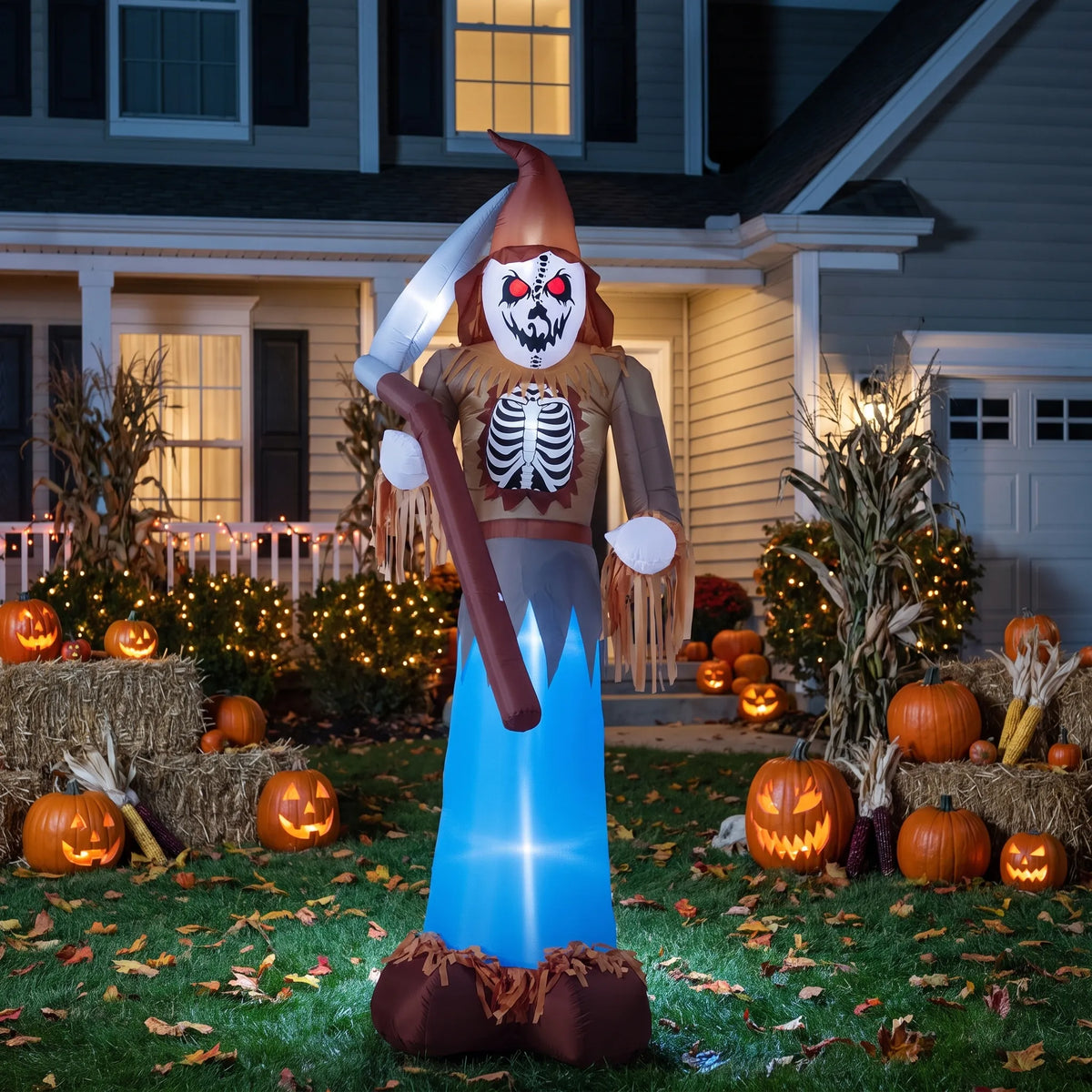 Large Halloween Inflatable Grim Reaper Scarecrow 315cm