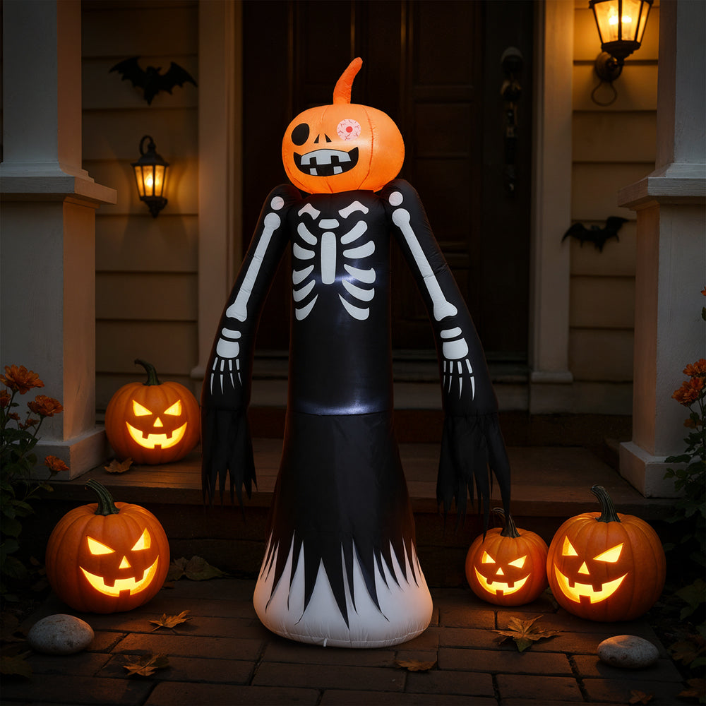 Large Halloween Pumpkin Head Skeleton Inflatable 270cm