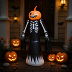 Large Halloween Pumpkin Head Skeleton Inflatable 270cm