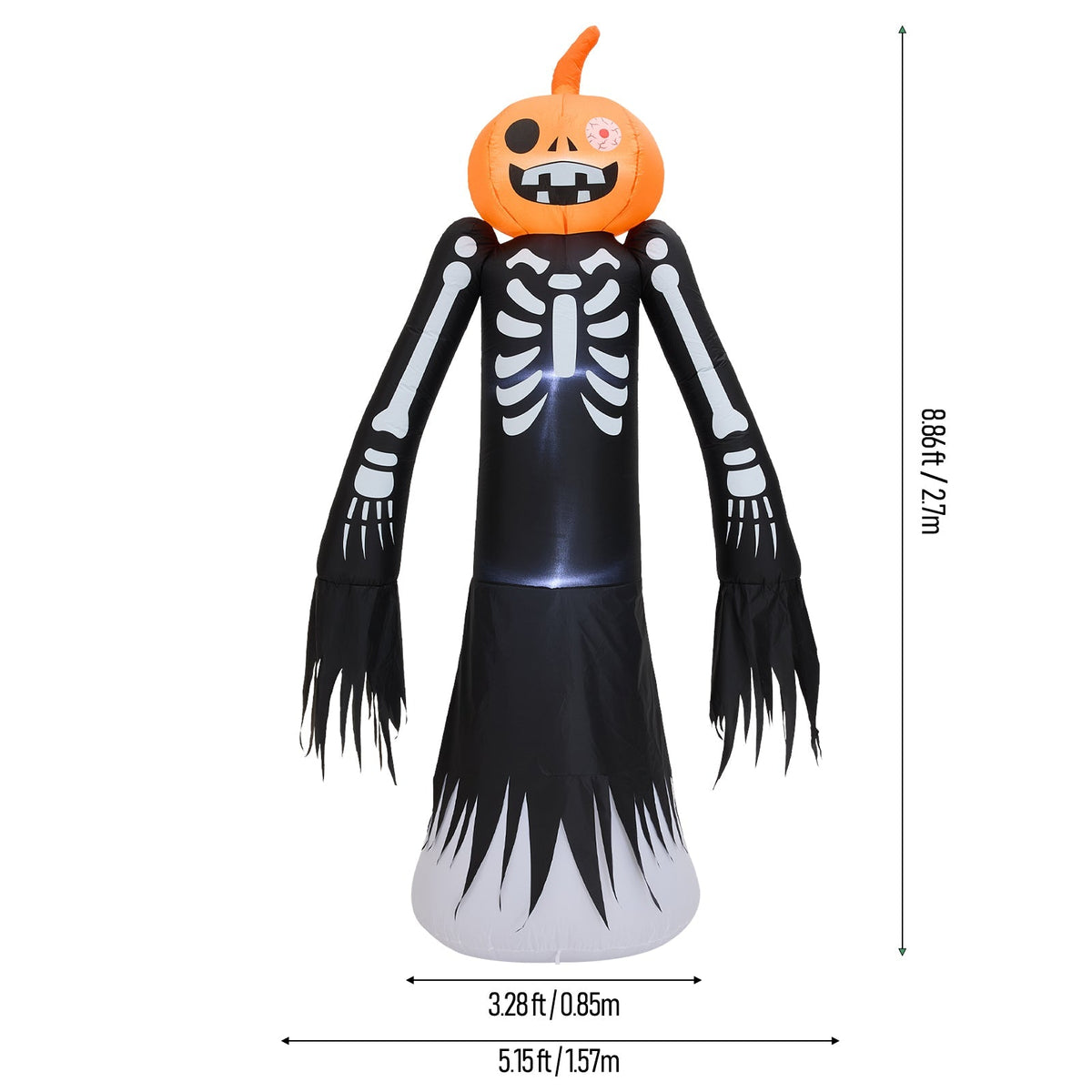 Large Halloween Pumpkin Head Skeleton Inflatable 270cm