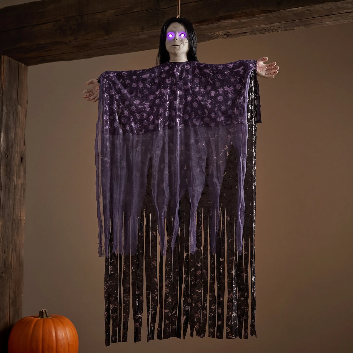 Large Hanging Halloween Ghost Decoration Purple Robe