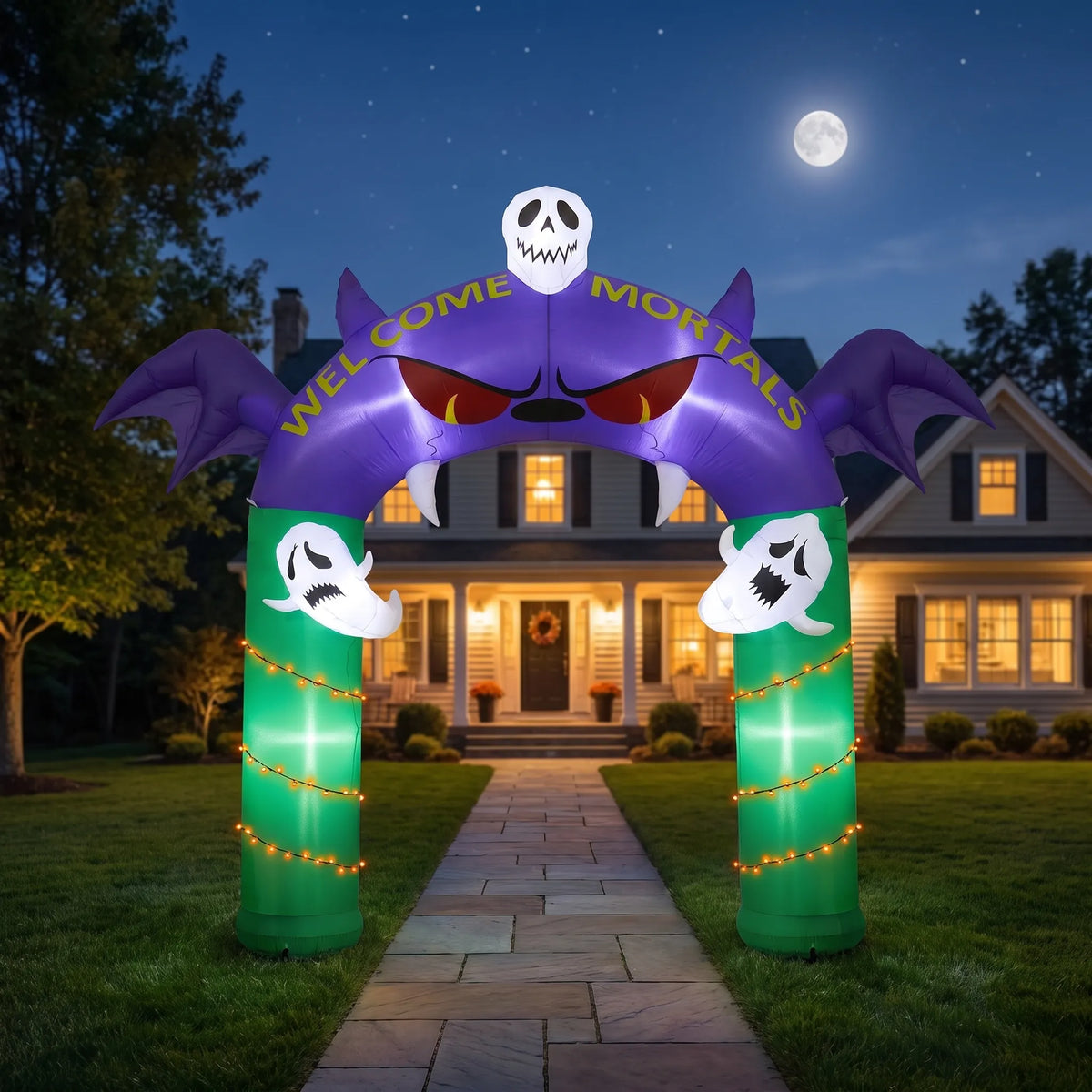 Large Illuminated Halloween Inflatable Archway 240cm