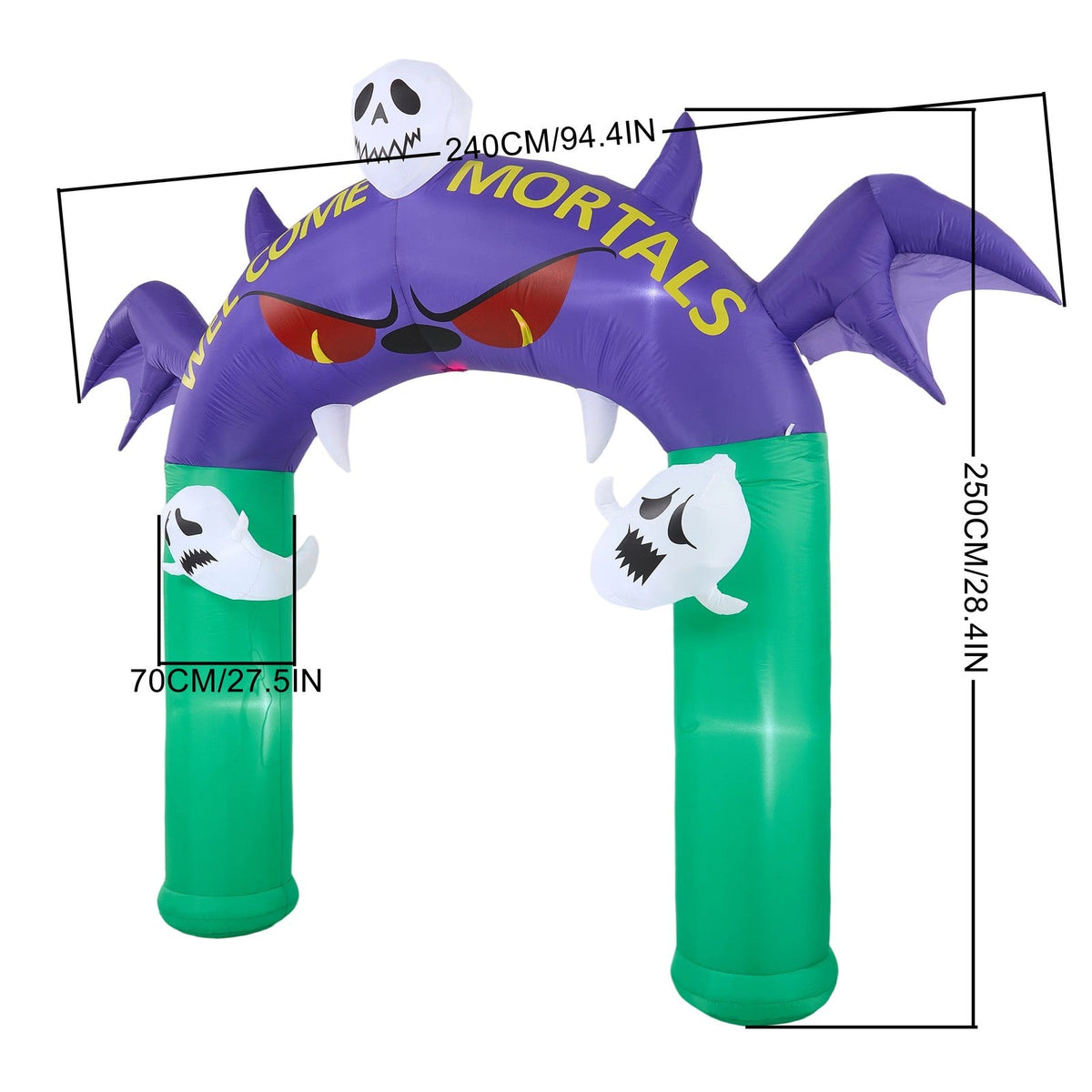 Large Illuminated Halloween Inflatable Archway 240cm