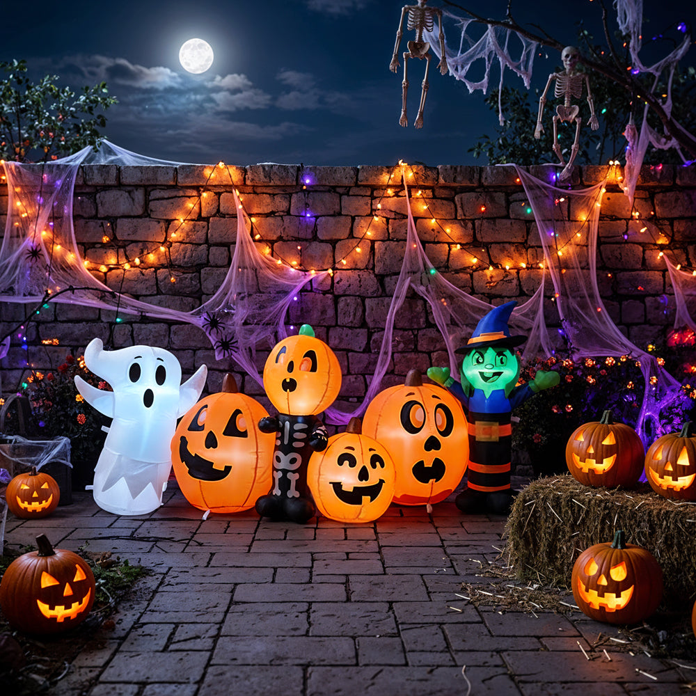Large Lighted Halloween Inflatable Ghost Outdoor Decor 6 LEDs