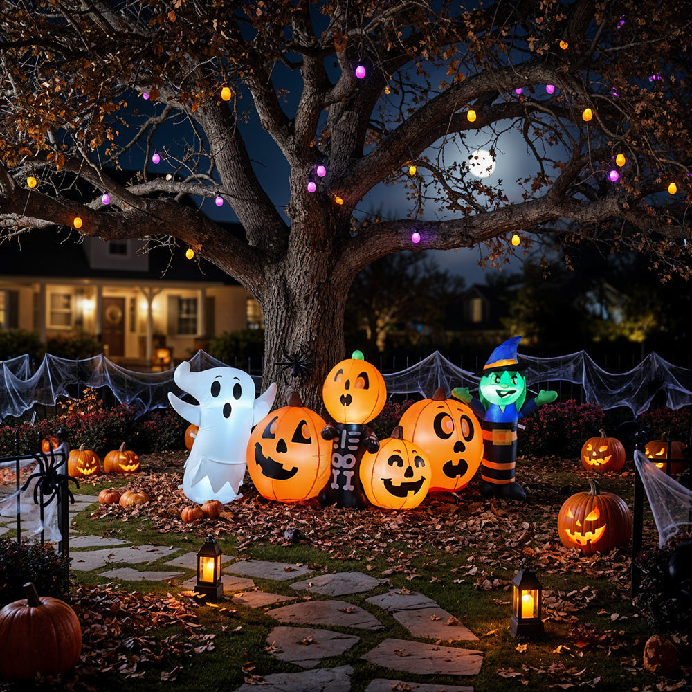 Large Lighted Halloween Inflatable Ghost Outdoor Decor 6 LEDs