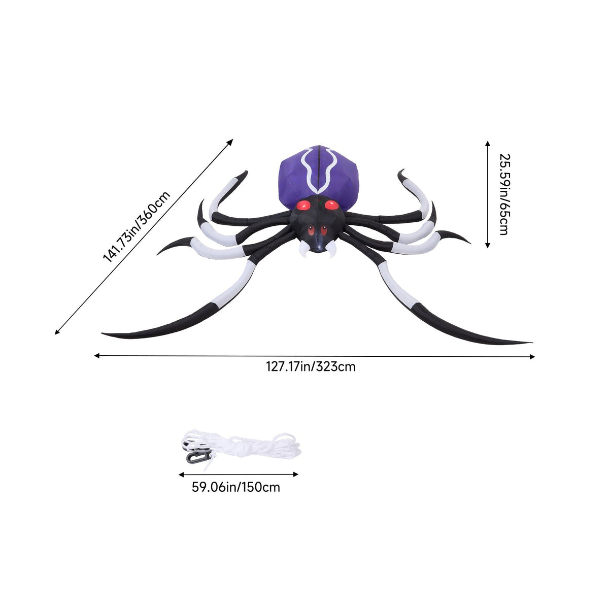 Large Outdoor Halloween Inflatable Spider 323cm