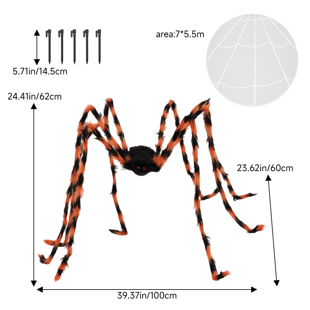 Large Outdoor Halloween Spider with Giant Web 7m