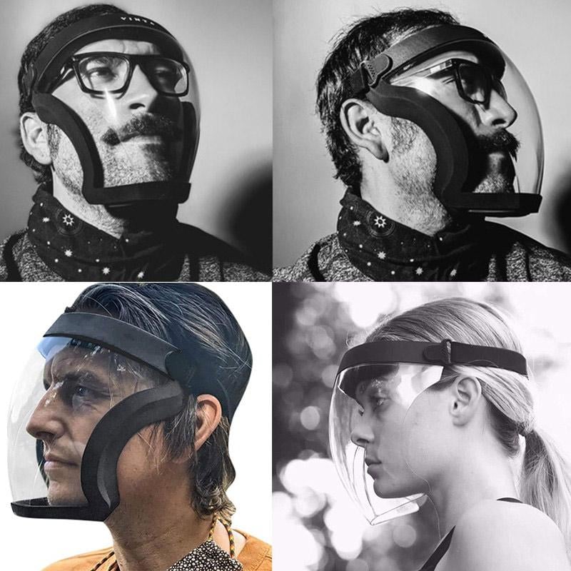 Large Transparent Full-Wrap PC Face Shield, Headband, One Size