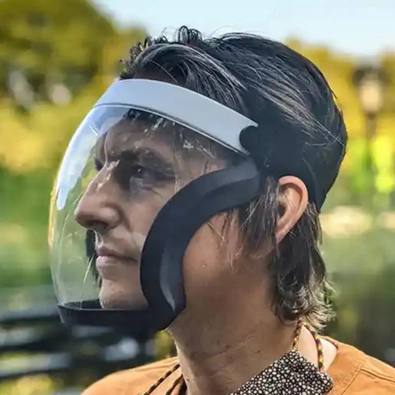 Large Transparent Full-Wrap PC Face Shield, Headband, One Size
