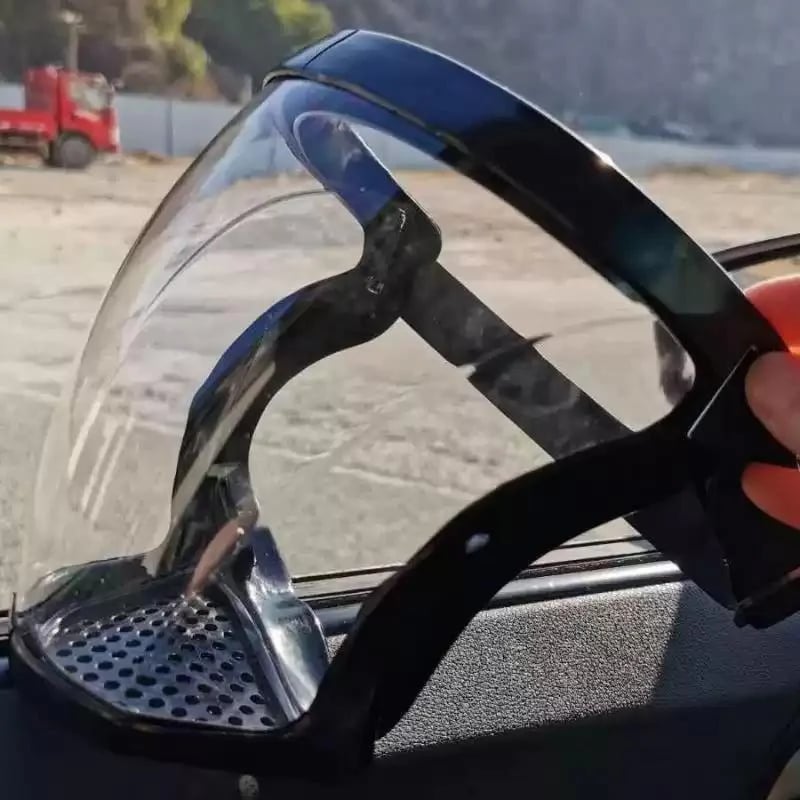 Large Transparent Full-Wrap PC Face Shield, Headband, One Size