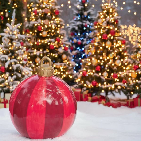 Large Weather-Resistant PVC Christmas Baubles, 60 cm, Set of 2