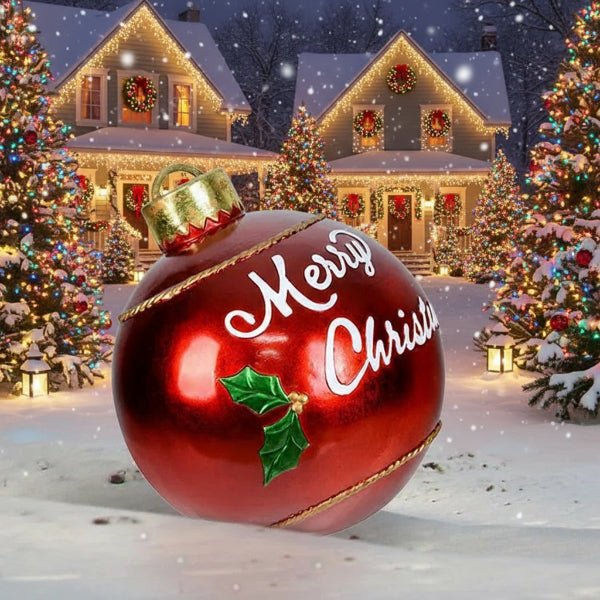 Large Weather-Resistant PVC Christmas Baubles, 60 cm, Set of 2
