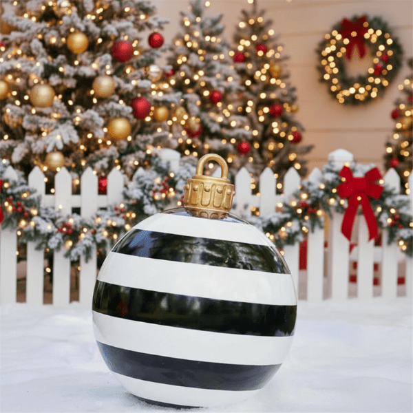 Large Weather-Resistant PVC Christmas Baubles, 60 cm, Set of 2