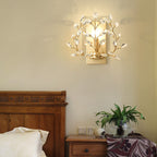 Leaf-Pattern Crystal and Metal Wall Light, 1 Bulb, 220V-240V, IP20