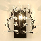 Leaf-Pattern Crystal and Metal Wall Light, 1 Bulb, 220V-240V, IP20
