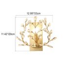 Leaf-Pattern Crystal and Metal Wall Light, 1 Bulb, 220V-240V, IP20
