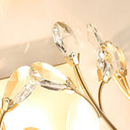 Leaf-Pattern Crystal and Metal Wall Light, 1 Bulb, 220V-240V, IP20