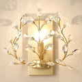 Leaf-Pattern Crystal and Metal Wall Light, 1 Bulb, 220V-240V, IP20