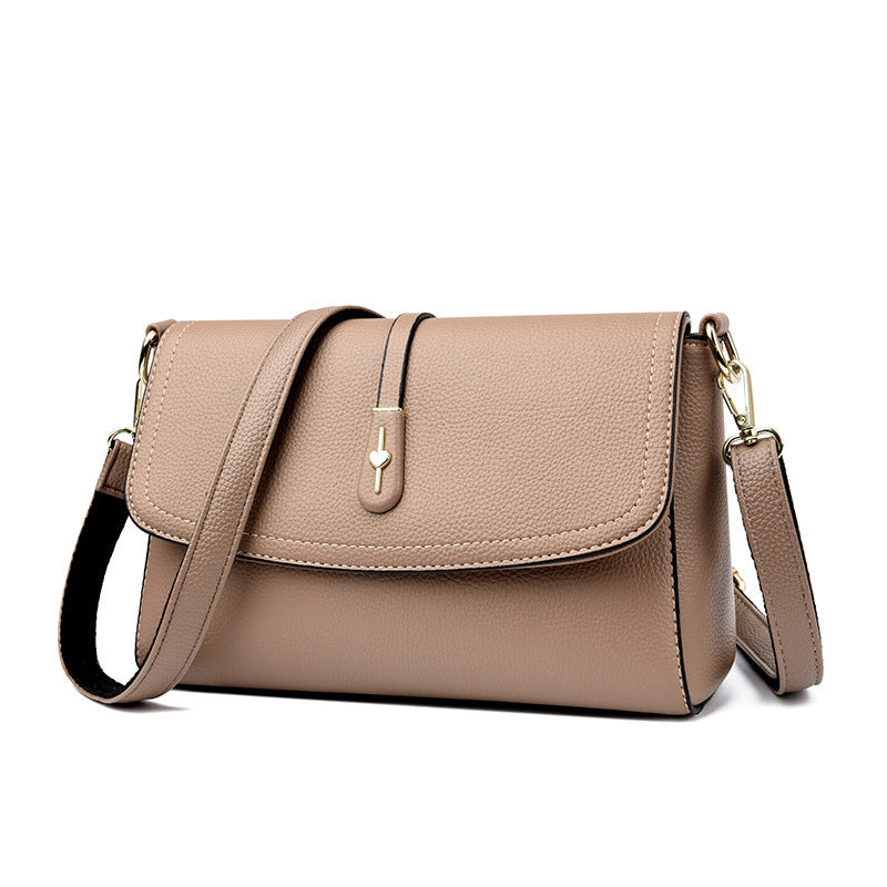 Leather Crossbody Bag with Adjustable Strap and Magnetic Snap