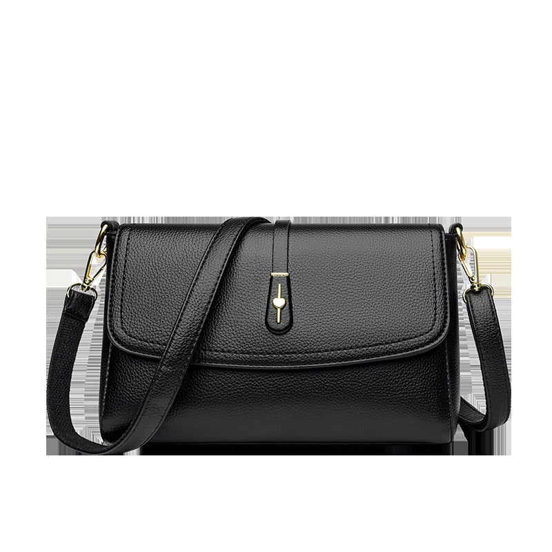 Leather Crossbody Bag with Adjustable Strap and Magnetic Snap