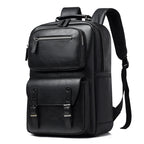 Leather Organiser Backpack with Laptop Sleeve, 17*5*12 inch