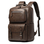 Leather Organiser Backpack with Laptop Sleeve, 17*5*12 inch