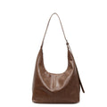 Leather Slouchy Handbag with Adjustable Shoulder Strap
