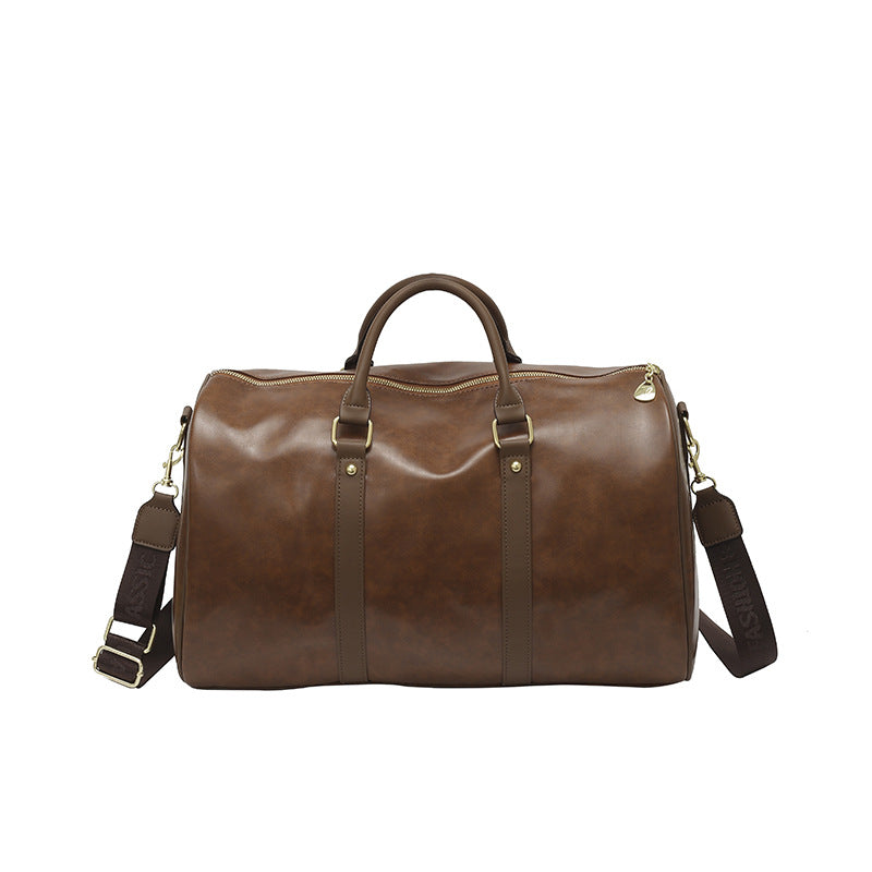 Leather Weekender Bag with Adjustable Shoulder Strap