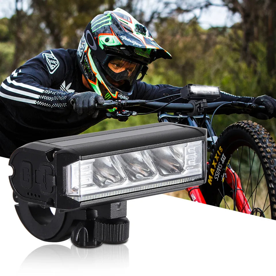 LED Bicycle Light, 900–2600 Lumens, Four Modes, IPX6