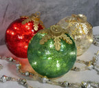 LED Christmas Ball with Timer, 2 AA Batteries, Ø 15 cm