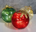 LED Christmas Ball with Timer, 2 AA Batteries, Ø 15 cm