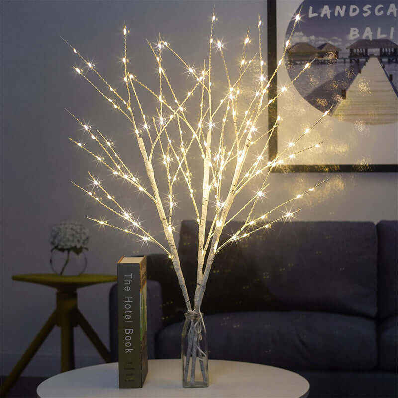 LED Christmas Birch Tree Decorative Lights, 80cm